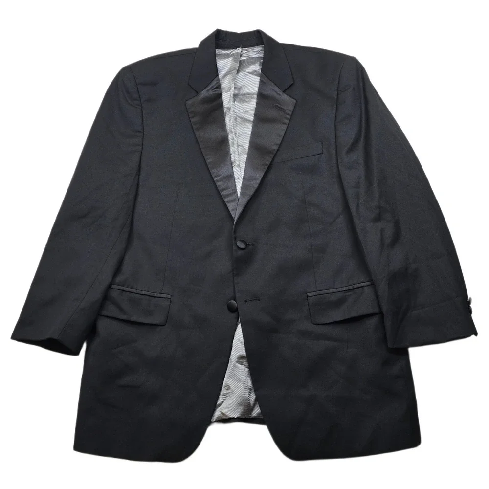 Calvin Klein Tuxedo Jacket Mens‎ 42S Black Shawl Collar Satin Lapel Formal Wear